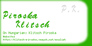 piroska klitsch business card